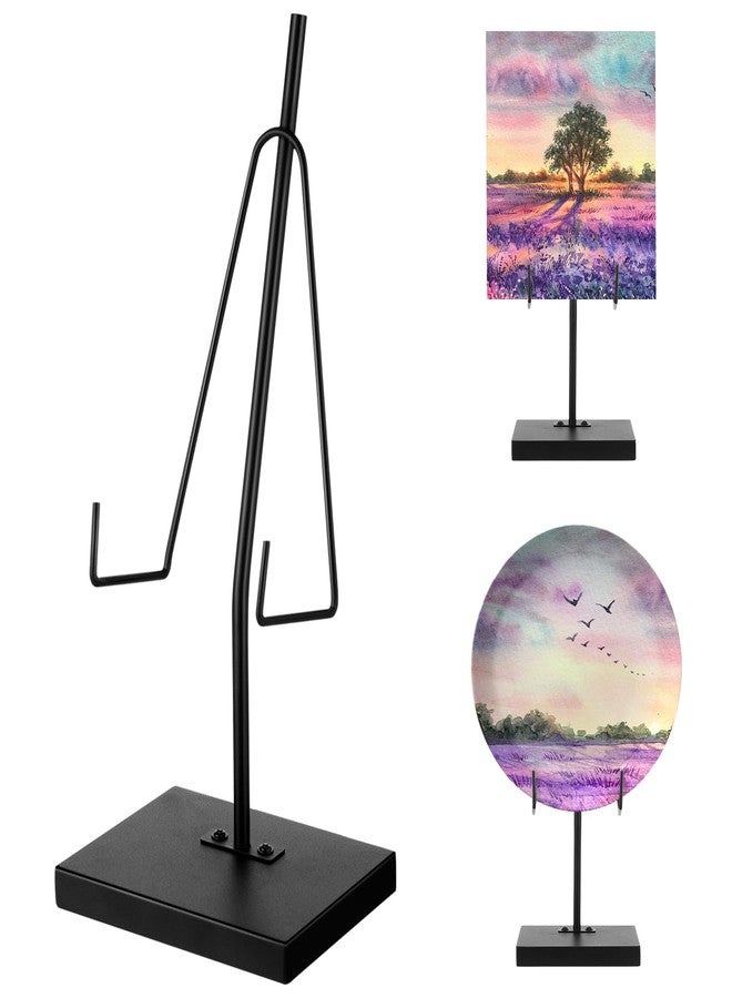 RattanView Tabletop Metal Frame Holder Heavy Duty Sign Holder Elevated Picture Art Painting Display Stand Vertical Plaque Poster Easel for Home Restaurant Table Exhibition Black(10 x 5 x 4 Inches) - Image 1